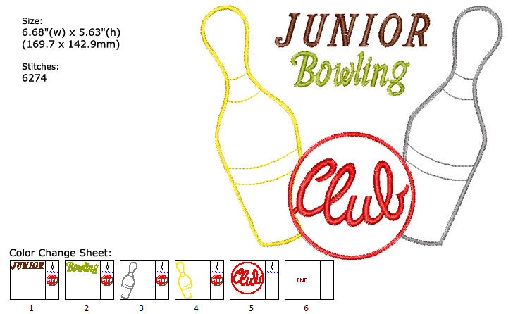 bowling embroidery designs