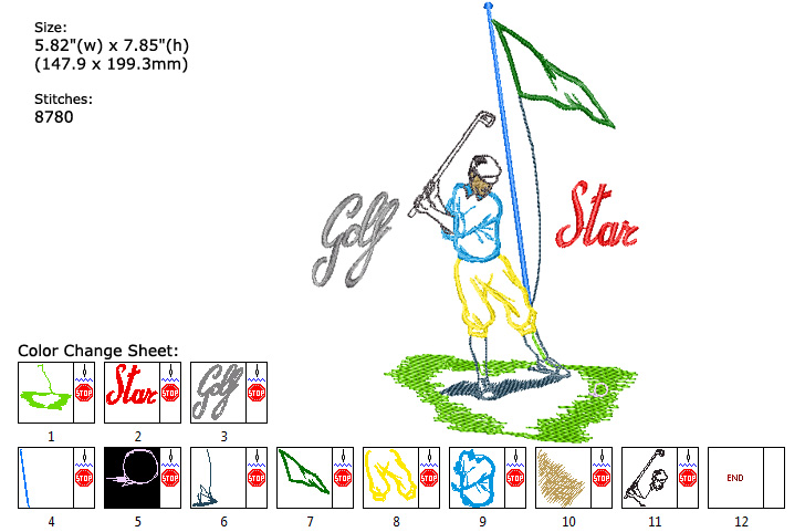 golf embroidery designs