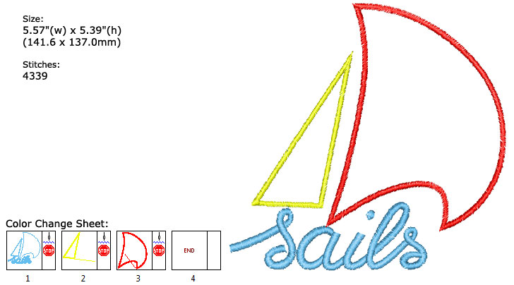 sailing embroidery designs