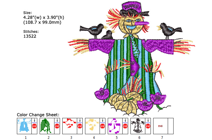 scarecrow embroidery designs