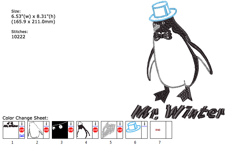 penguin embroidery designs