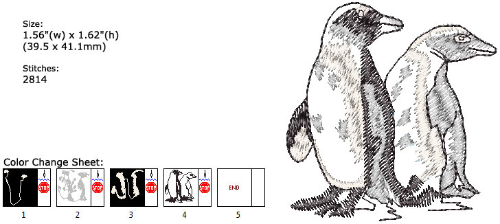 penguin embroidery designs
