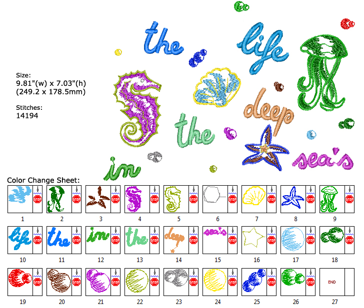 sea embroidery designs