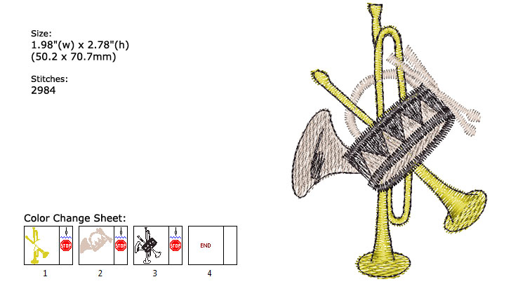 music embroidery designs