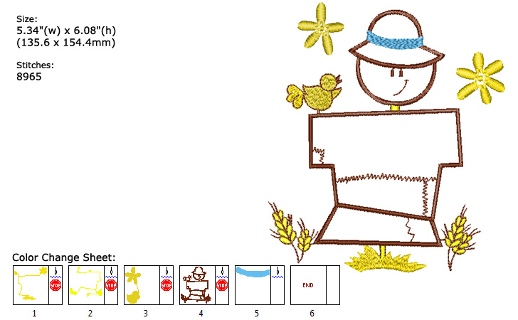 Scarecrow embroidery designs