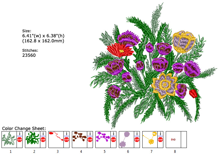 Flower Arrangement embroidery designs