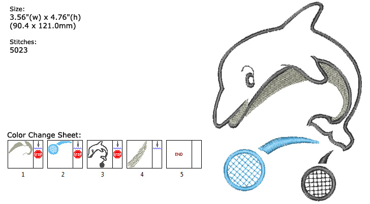 Dolphin embroidery designs