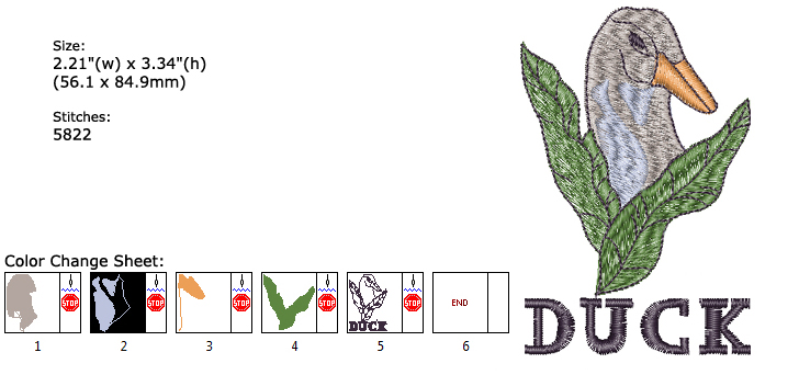 Duck embroidery designs