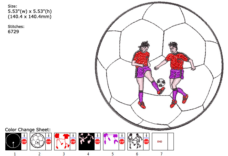 Soccer embroidery designs