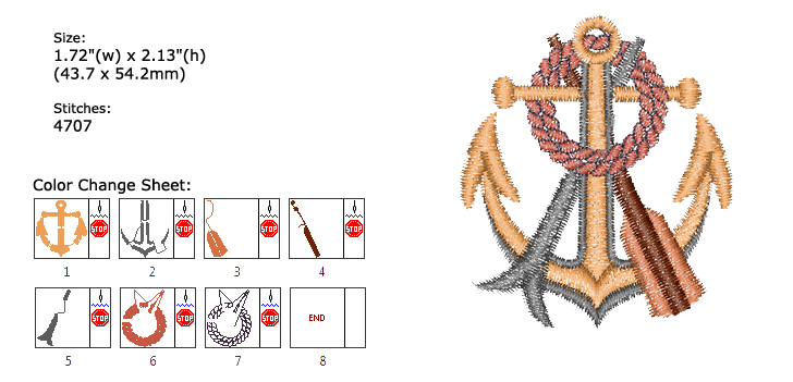 Anchor embroidery designs