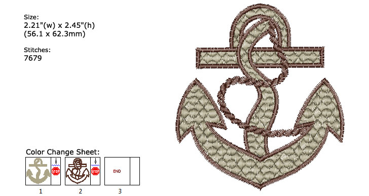 Anchor embroidery designs