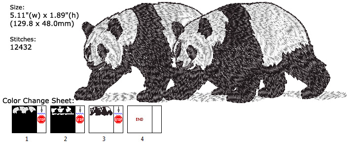 Panda embroidery designs