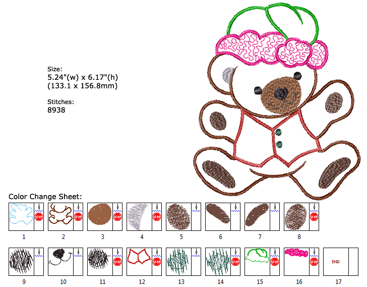Bear embroidery designs