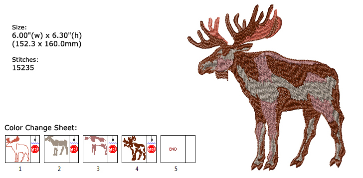 Moose embroidery designs