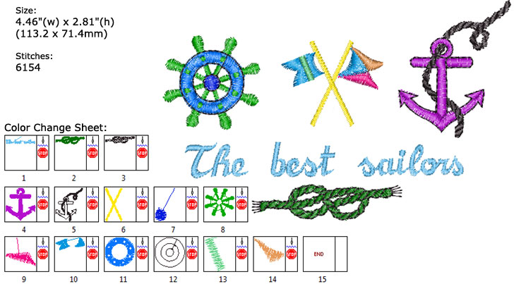 Sea embroidery designs