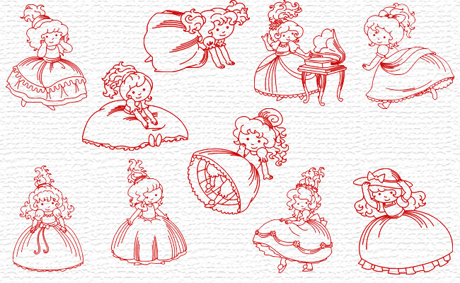 Girls embroidery designs