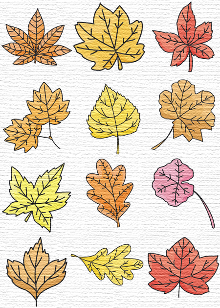 Leaves embroidery designs