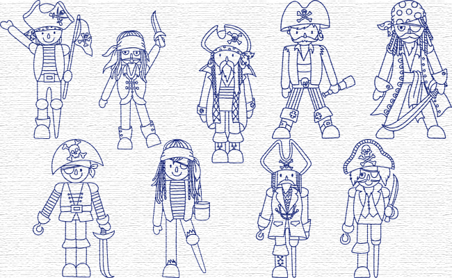 BW Pirates embroidery designs