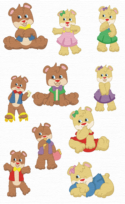 Bears embroidery designs