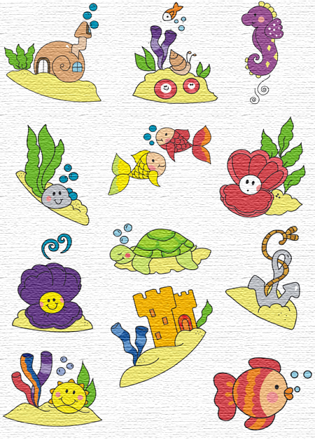 Sea embroidery designs