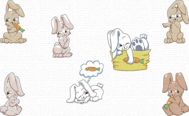 Cute Bunnies embroidery designs