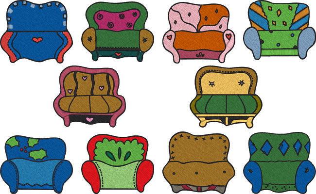 Couch embroidery designs