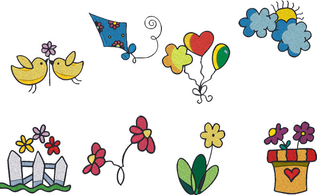 Spring Time embroidery designs