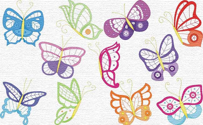 Colorlace Butterflies embroidery designs