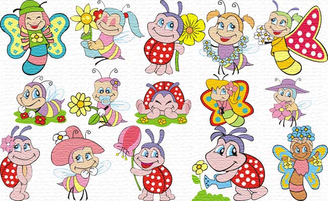 Cute Bugs embroidery designs