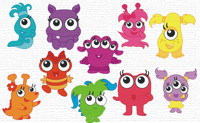 Little Monsters embroidery designs