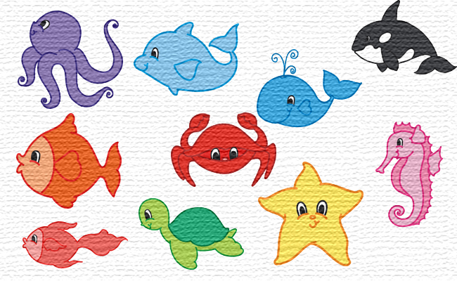 Sea Friends embroidery designs