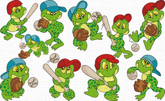 Basball Froggy embroidery designs