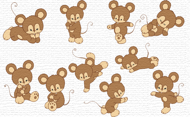 Mouse embroidery designs