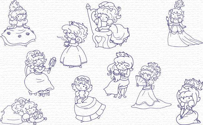 Bluework Little Princess embroidery designs