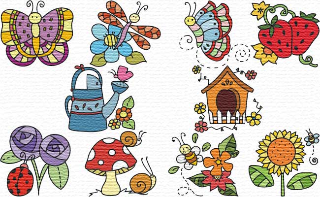 in the Garden embroidery designs
