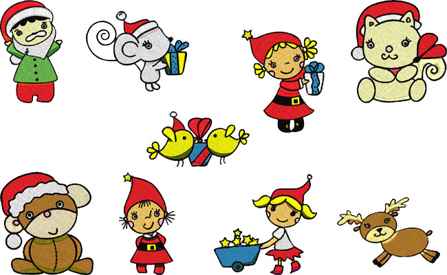 Christmas Friends embroidery designs