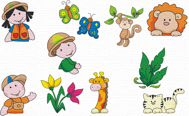 In The Jungle embroidery designs