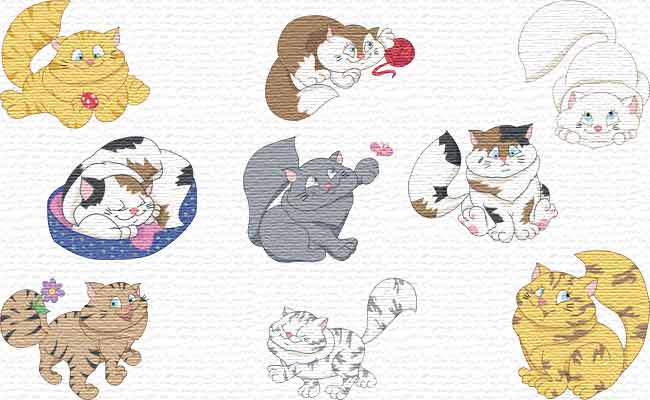 Cute Kitties embroidery designs