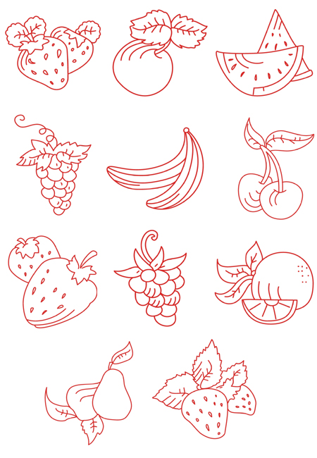 fruit embroidery designs