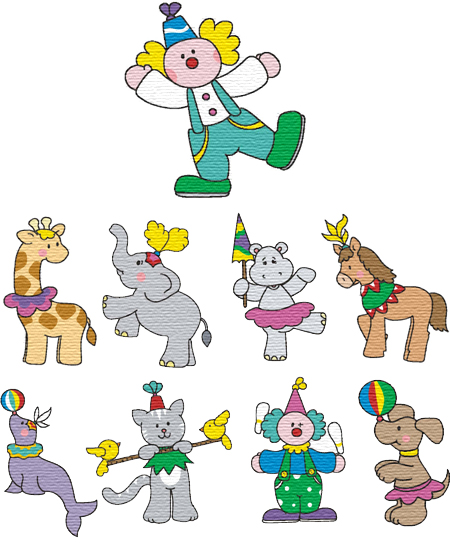 circus embroidery designs