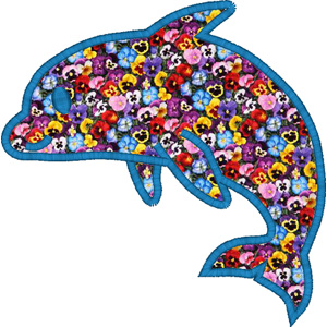 Dolphin Applique embroidery design