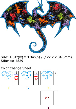 Dragon Applique embroidery design