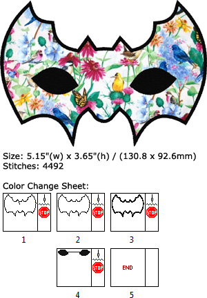 Mask Applique embroidery design