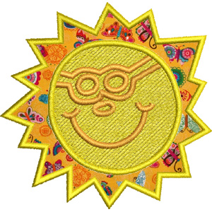 Sun Applique embroidery design