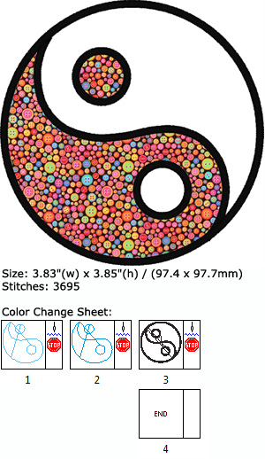 YinYang embroidery design