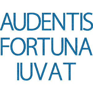 Audentis fortuna embroidery design