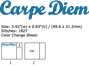 Carpe Diem embroidery design