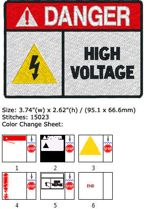 High voltage embroidery design
