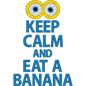 Keep calm and eat a banana embroidery design