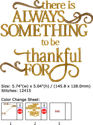 Trere is always something to be thankful for embroidery design